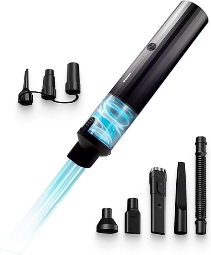 Owleys Portable Handheld Car Vacuum Cleaner with HEPA & Stainless Steel Filter