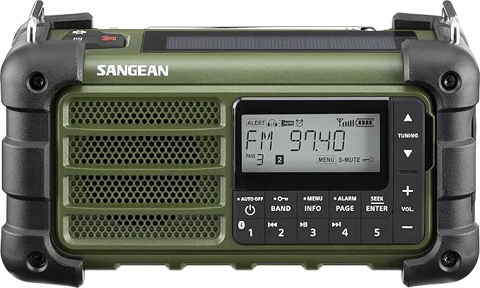 Sangean MMR-99 AM/FM-RBDS/Bluetooth/AUX/Weather/Multi-Powered Digital Tuning Emergency Radio