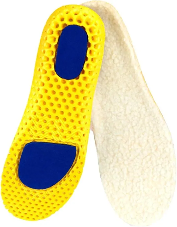 1 Pair Winter Warm Heated Insole Soft Breathable Cashmere Thermal High-Elastic EVA Sport Insole for Men and Women