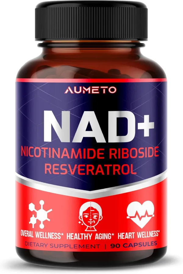 AUMETO NAD+ Supplement with Nicotinamide Riboside NR, Resveratrol