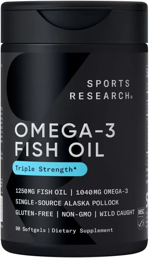 Sports Research Triple Strength Omega 3 Fish Oil - Burpless Fish Oil