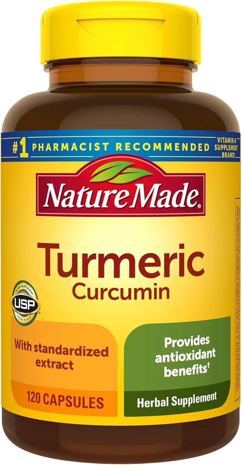 Nature Made Turmeric Curcumin 500 mg, Herbal Supplement for Antioxidant Support