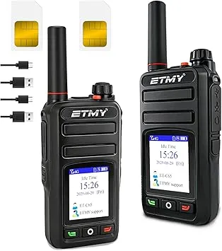 ETMY Radios Unlimited Range – 4G LTE Global Nationwide Coverage walkie talkies Long Range